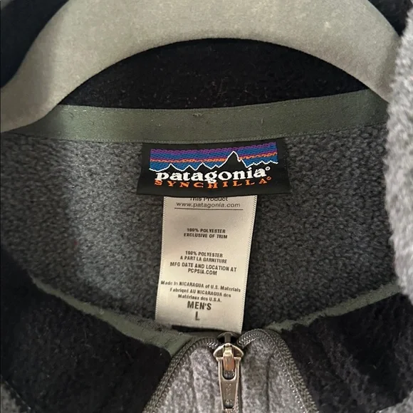 Patagonia Synchilla Fleece Vest Men’s Large Gray Full Zip EUC - Picture 2 of 5